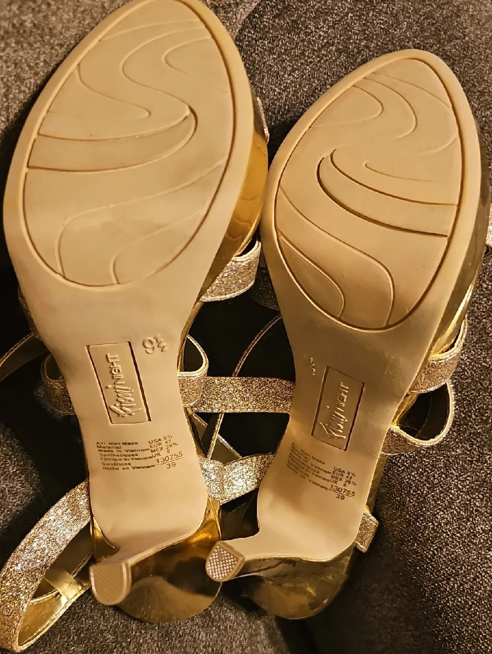 Fioni Night Women's Gold Glitter Strappy 4
